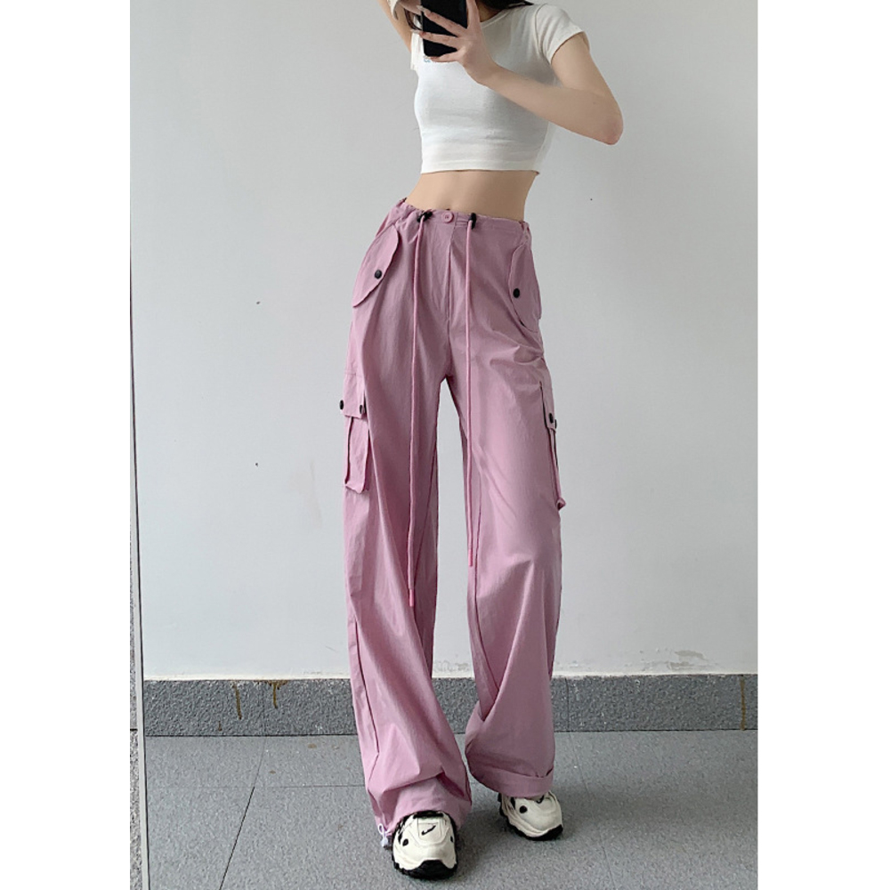 カーゴパンツ レディース ゆったり 通販 ワイドパンツ 長ズボン ズボン 作業着 ワイド ルーズ 太め ポケット ボトムス 10分丈 シンプル 無地 楽  カーゴパンツ | BACKYARD FAMILY | 03