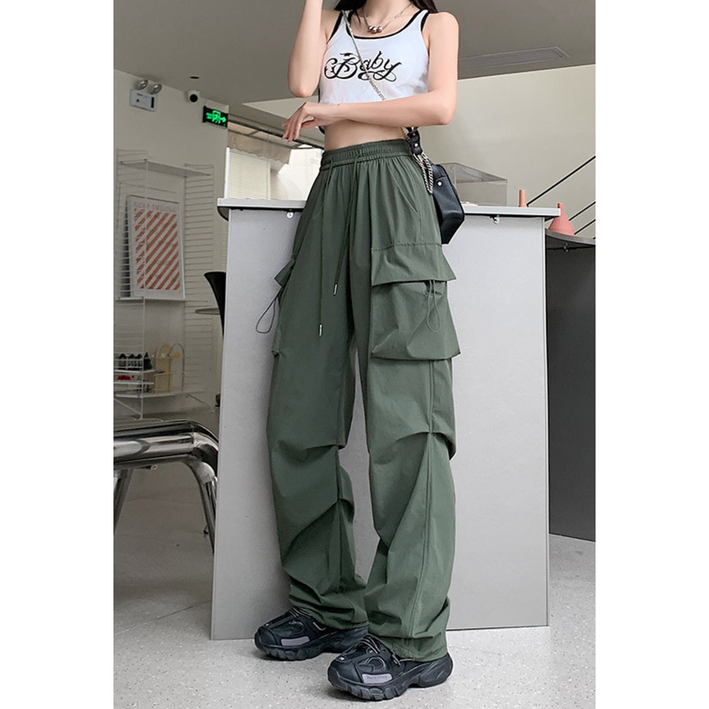 カーゴパンツ レディース ゆったり 通販 ワイドパンツ 長ズボン ズボン 作業着 ワイド ルーズ 太め ポケット ボトムス 10分丈 シンプル 無地 楽  カーゴパンツ | BACKYARD FAMILY | 07