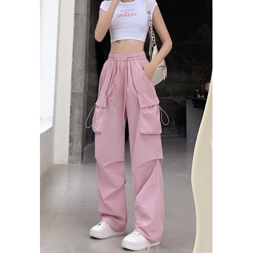 カーゴパンツ レディース ゆったり 通販 ワイドパンツ 長ズボン ズボン 作業着 ワイド ルーズ 太め ポケット ボトムス 10分丈 シンプル 無地 楽  カーゴパンツ | BACKYARD FAMILY | 04