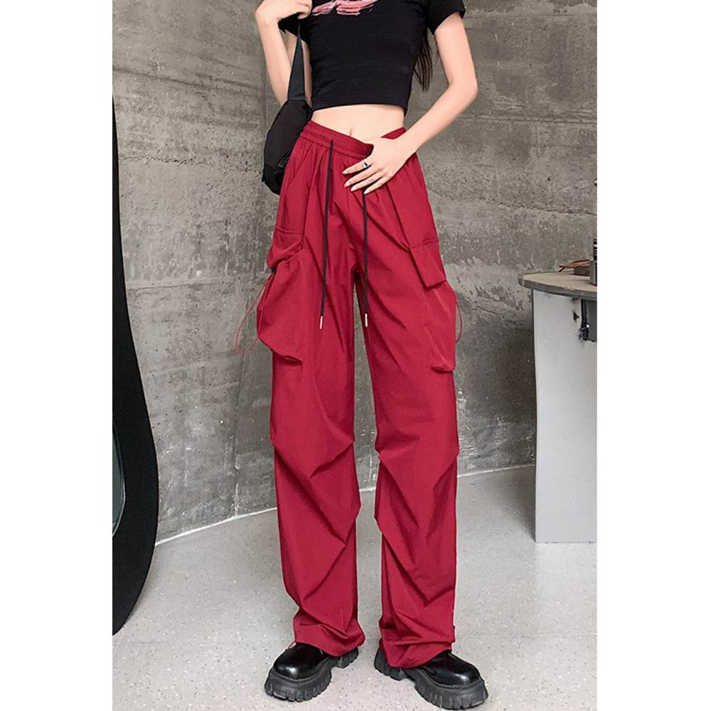 カーゴパンツ レディース ゆったり 通販 ワイドパンツ 長ズボン ズボン 作業着 ワイド ルーズ 太め ポケット ボトムス 10分丈 シンプル 無地 楽  カーゴパンツ | BACKYARD FAMILY | 02