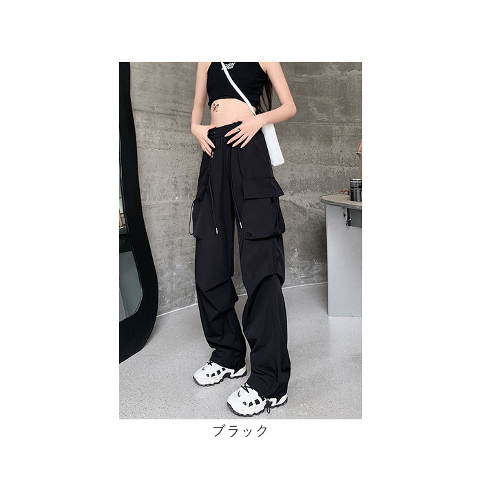 カーゴパンツ レディース ゆったり 通販 ワイドパンツ 長ズボン ズボン 作業着 ワイド ルーズ 太め ポケット ボトムス 10分丈 シンプル 無地 楽  カーゴパンツ | BACKYARD FAMILY | 24