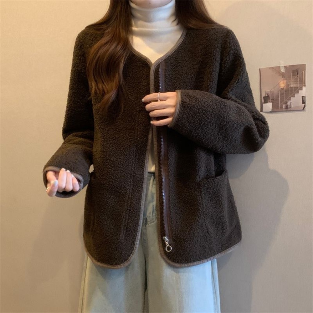 コート ジャケット ショート丈 ボア もこもこ カジュアル 可愛い ボア ジャケット レディース 通販 ノーカラー アウター コート
