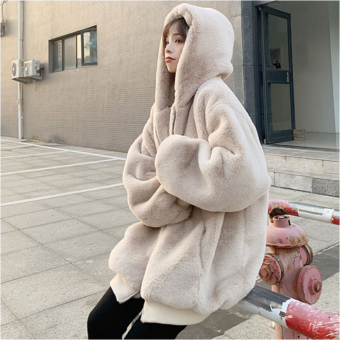 ☆ ベージュ Mサイズ ジャケット フード付きコート 秋冬 ktop56 ファー