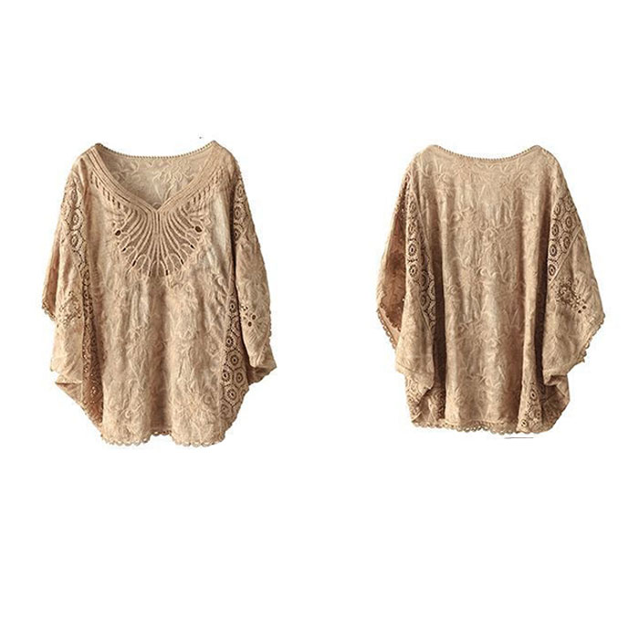 レース 通販レース トップス 半袖 ブラウス レディース 刺繍ブラウス Tシャツ プルオーバー ゆったり 春夏 刺繍 ドルマン 春 可愛い 夏 体型カバー  レース | ブランド登録なし | 10