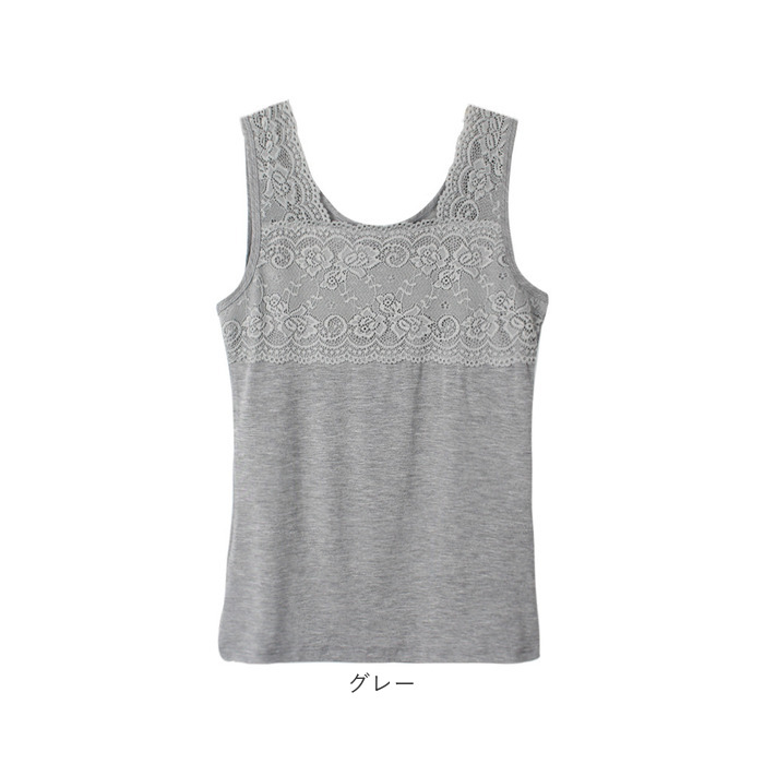 タンクトップ レース 通販 ノースリーブ トップス キャミソール スクエアネック レイヤード 重ね着 シャツ インナー レディース 薄手 スリム 夏 タンクトップ |  | 07