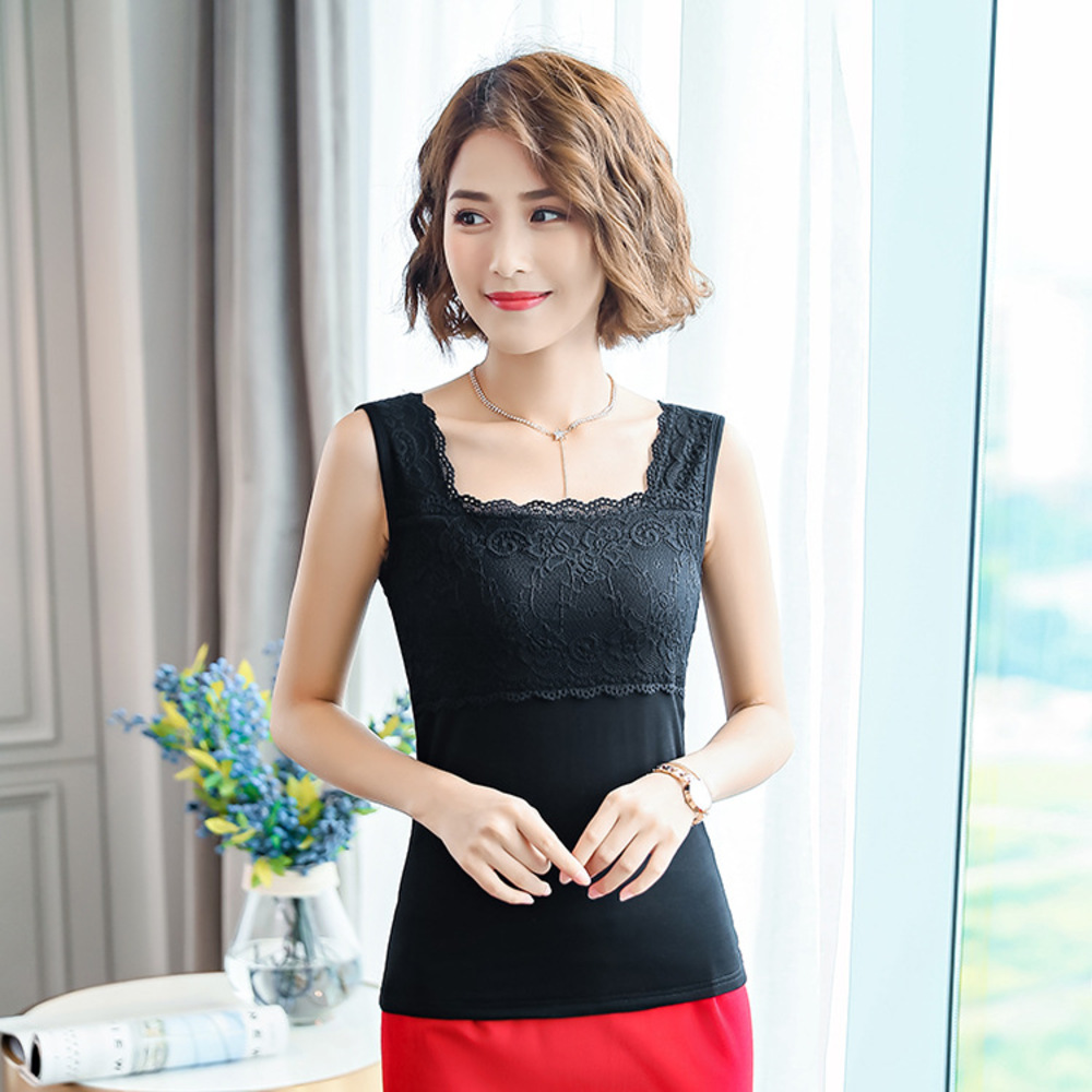 タンクトップ レース 通販 ノースリーブ トップス キャミソール スクエアネック レイヤード 重ね着 シャツ インナー レディース 薄手 スリム 夏 タンクトップ | BACKYARD FAMILY | 02