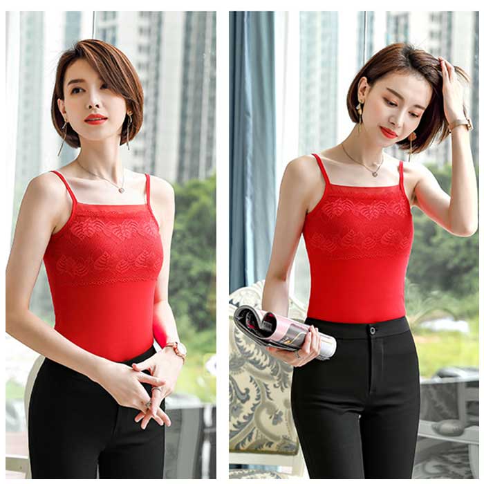 キャミソール レース 通販 ノースリーブ トップス タンクトップ スクエアネック レイヤード 重ね着 シャツ インナー レディース 薄手 スリム 夏 キャミソール |  | 03