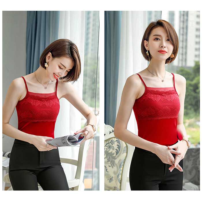 キャミソール レース 通販 ノースリーブ トップス タンクトップ スクエアネック レイヤード 重ね着 シャツ インナー レディース 薄手 スリム 夏 キャミソール |  | 05