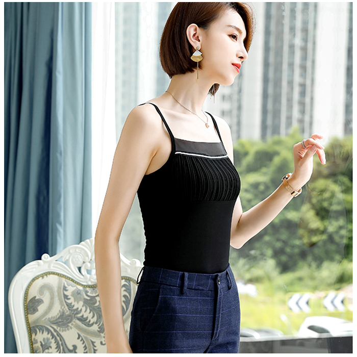 キャミソール ギャザー 通販 ノースリーブ トップス タンクトップ V ネック レイヤード 重ね着 シャツ インナー レディース セクシー スリム キャミソール |  | 04