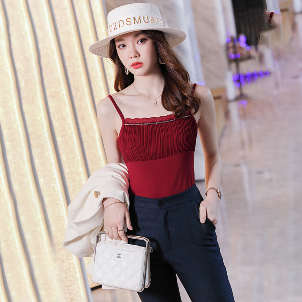 キャミソール ギャザー 通販 ノースリーブ トップス タンクトップ V ネック レイヤード 重ね着 シャツ インナー レディース セクシー スリム キャミソール | BACKYARD FAMILY | 04