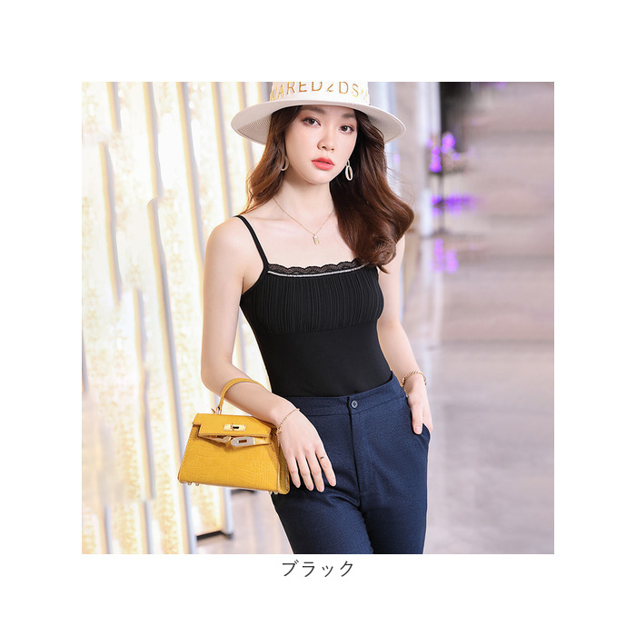 キャミソール ギャザー 通販 ノースリーブ トップス タンクトップ V ネック レイヤード 重ね着 シャツ インナー レディース セクシー スリム キャミソール |  | 18