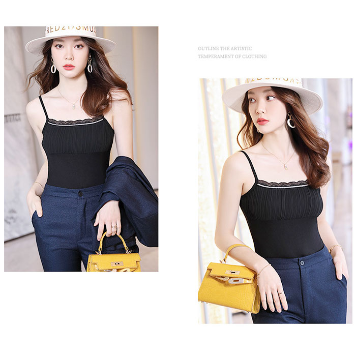 キャミソール ギャザー 通販 ノースリーブ トップス タンクトップ V ネック レイヤード 重ね着 シャツ インナー レディース セクシー スリム キャミソール |  | 06