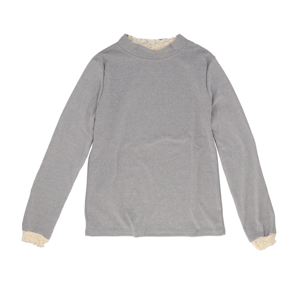 ハイネック レディース 薄手 通販 カットソー Tシャツ 秋冬 秋 冬 春秋 春 薄い 長袖 フリル 襟 フリル袖 スタンドカラー 立ち襟 おしゃれ シンプル ハイネック | BACKYARD FAMILY | 04