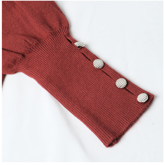 レディース 薄手 ハイネック ニット 通販 セーター ハーフタートルネック 秋冬 秋 冬 薄い 長袖 ボタン 袖 パフスリーブ ボリュームスリーブ レディース |  | 10