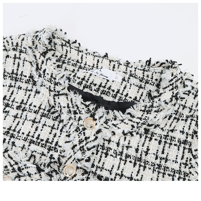 ジャケット レディース 秋冬 通販 ノーカラージャケット ツイードジャケット ショート丈 ノーカラー ツイード 入学式 フォーマル おしゃれ ジャケット | ブランド登録なし | 10