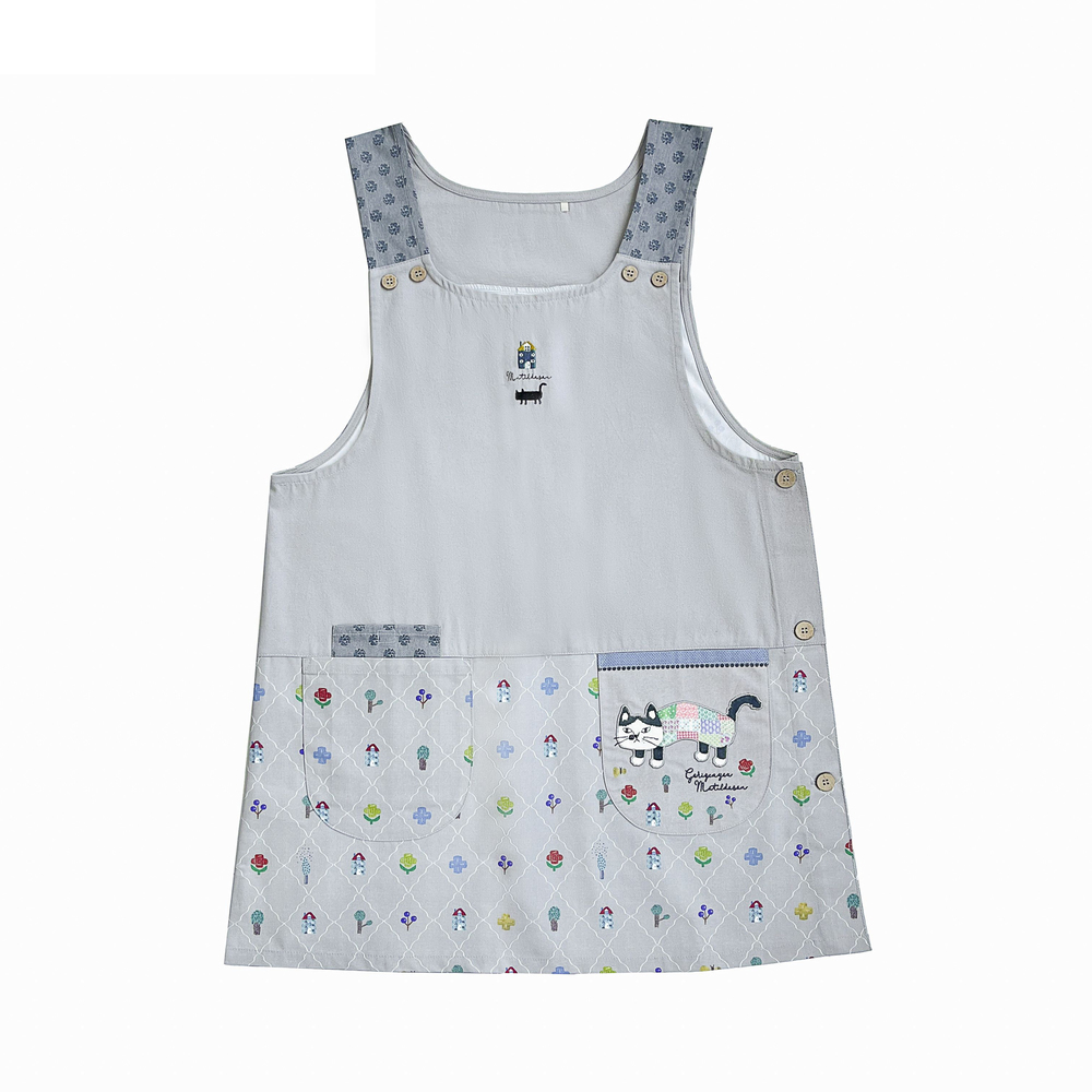 エプロン おしゃれ 通販 猫 ねこ ネコ 着脱が簡単 レディース シンプル 無地 ポケット キッチンファブリック かわいい 機能的 動きやすい キッチン雑貨 エプロン |  | 03