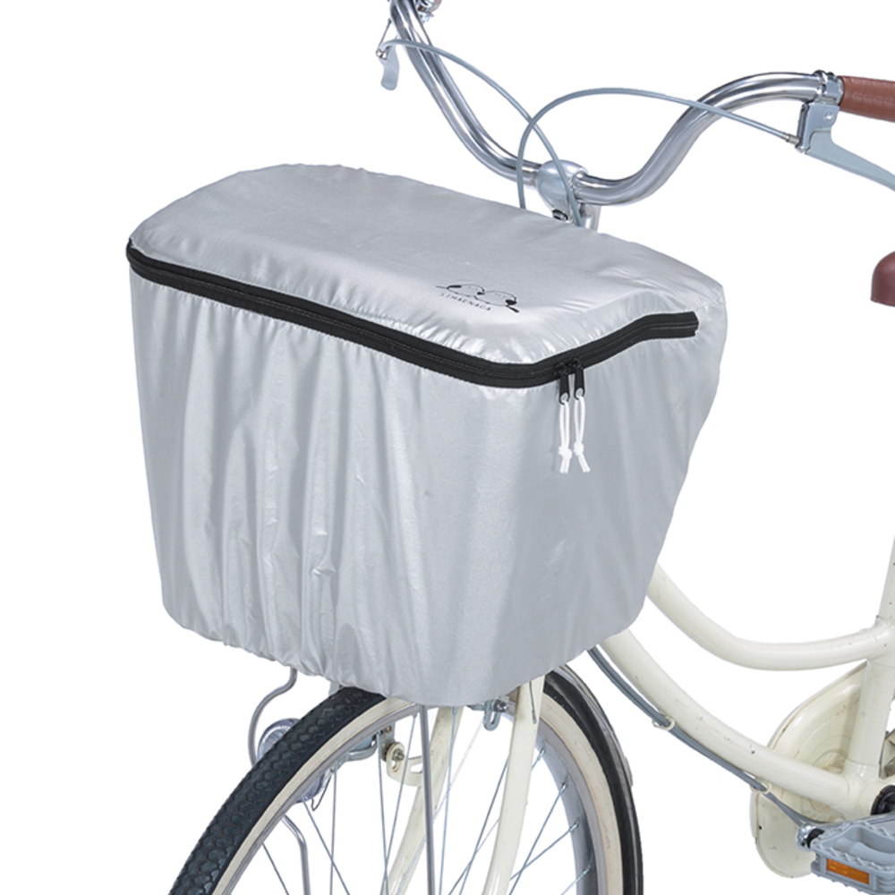 自転車 前かごカバー おしゃれ ダブルファスナー 角カゴ 丸カゴ 定番 前かご 大型 雨 ファスナー 防水 | BACKYARD FAMILY | 01