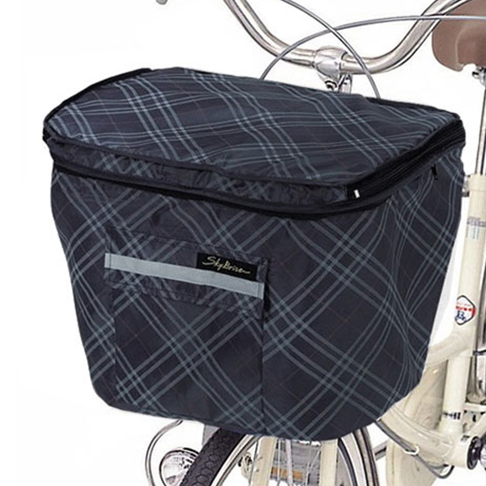 自転車 前かごカバー 防水 おしゃれ 2段式前かごカバー 定番 前かご 大型 雨 ファスナー 防水 | BACKYARD FAMILY | 02
