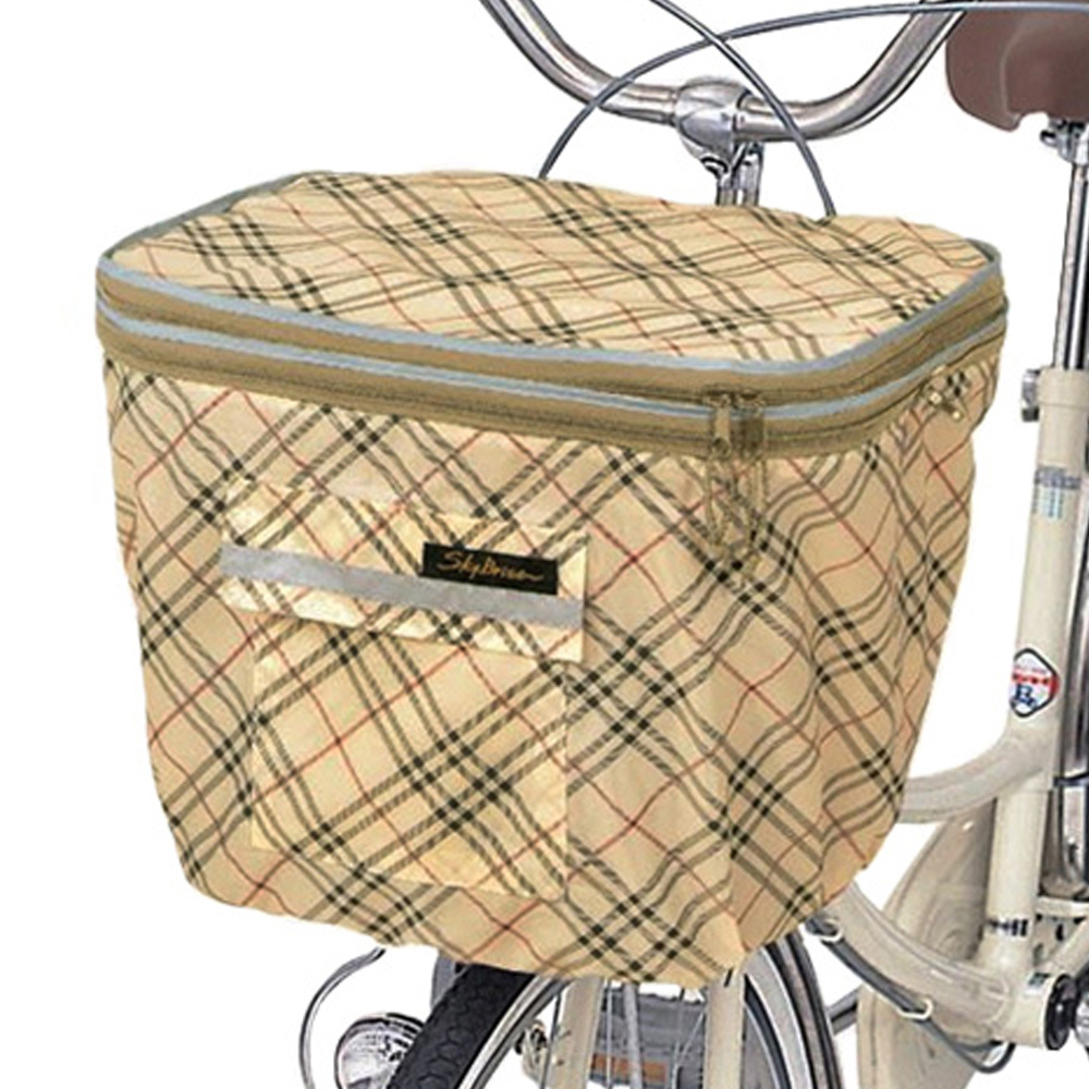 自転車 前かごカバー 防水 おしゃれ 2段式前かごカバー 定番 前かご 大型 雨 ファスナー 防水 | BACKYARD FAMILY | 01