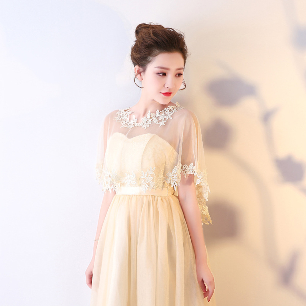 結婚式 通販結婚式 ショール ボレロ レース フォーマル ケープ風 かぶり パーティ パーティー 披露宴 二次会 発表会 パーティードレス 刺繍 花柄 花  結婚式 | ブランド登録なし | 06