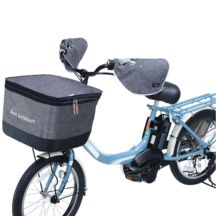 自転車 ハンドルカバー オールシーズン デニム 通販 ハンドル カバー 電動アシスト 防水加工 撥水 インナー ボア 着脱 透明窓付き 反射材付き 面ファスナー |  | 09