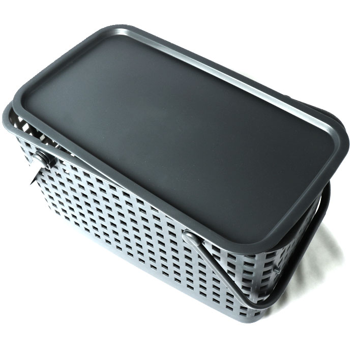 ランドリーバスケット 2段 洗濯カゴ 角型 蓋付き 通販 フタ 2個 洗濯かご ハンドル 脱衣かご 脱衣所 洗濯 洗濯機横 洗濯物 白物 色柄物 ランドリーバスケット | Like-it | 10