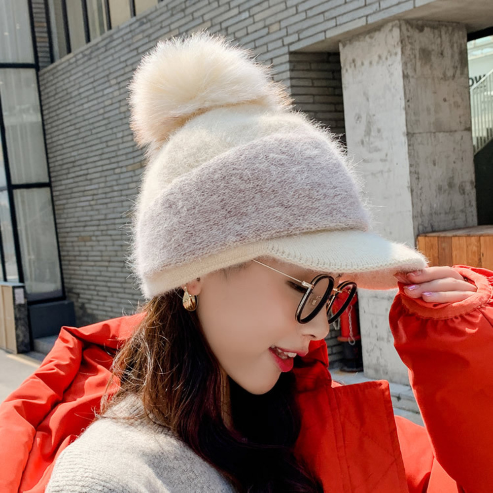 帽子 レディース ニット帽 ポンポン付 ニット 通販 キャップ 裏起毛 ポンポン ゆったり あったか あたたかい 暖かい 伸縮性 伸縮 柔らかい ふんわり 帽子 | BACKYARD FAMILY | 03