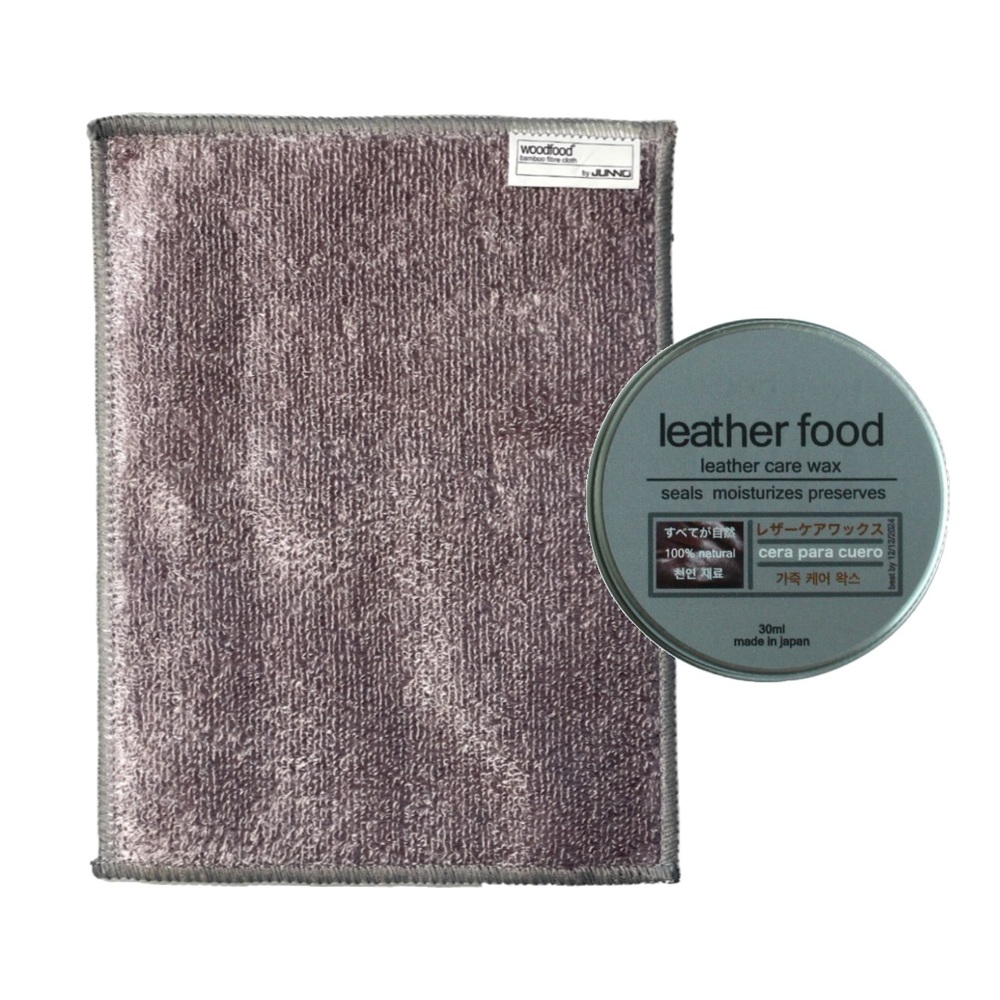 革製品 手入れ セット 通販 日本製 leatherfood レザーフード レザーケアセット レザーケアワックス 革用ワックス 保湿 ツヤ アプリケーター クロス 革製品 |  | 01