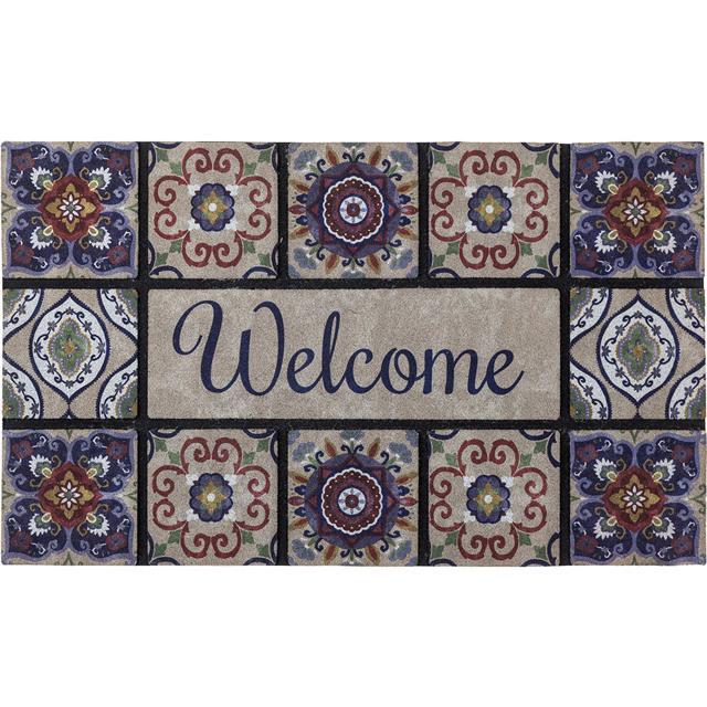 玄関マット 通販玄関マット 屋外 おしゃれ かわいい ラバー ドアマット ラバーマット 薄型 7mm 洗える 水洗い ズレにくい 木目 デザイン タイル 柄  玄関マット |  | 03