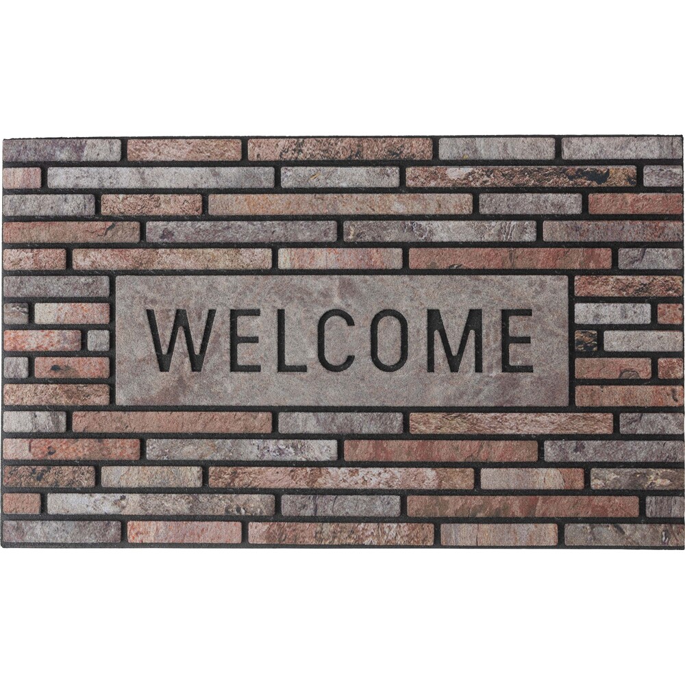 玄関マット 通販玄関マット 屋外 おしゃれ かわいい ラバー ドアマット ラバーマット 薄型 7mm 洗える 水洗い ズレにくい 木目 デザイン タイル 柄  玄関マット |  | 04