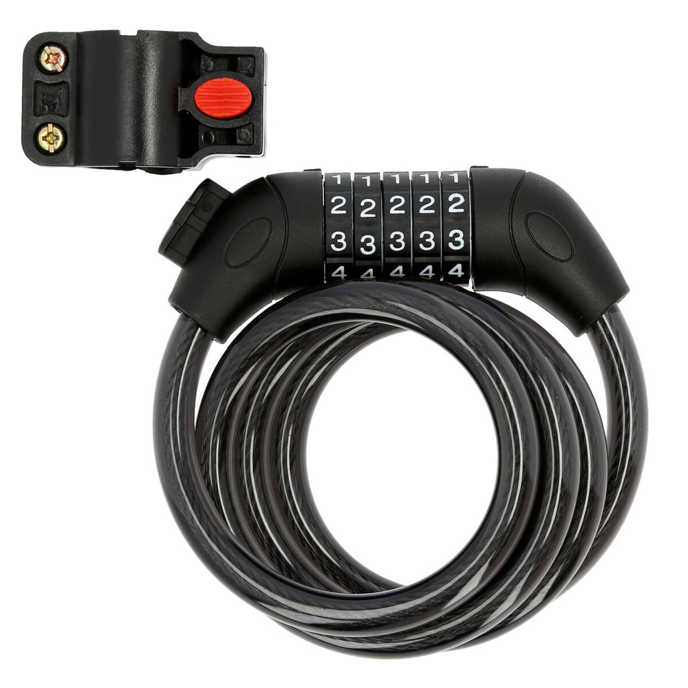 自転車 通販自転車 ワイヤーロック カギ 鍵 ダイヤル かぎ ワイヤー 自転車の鍵 ダイヤル式 5桁 ダイヤルロック ケーブルロック ブラケット付 盗難防止 自転車 | BACKYARD FAMILY | 01