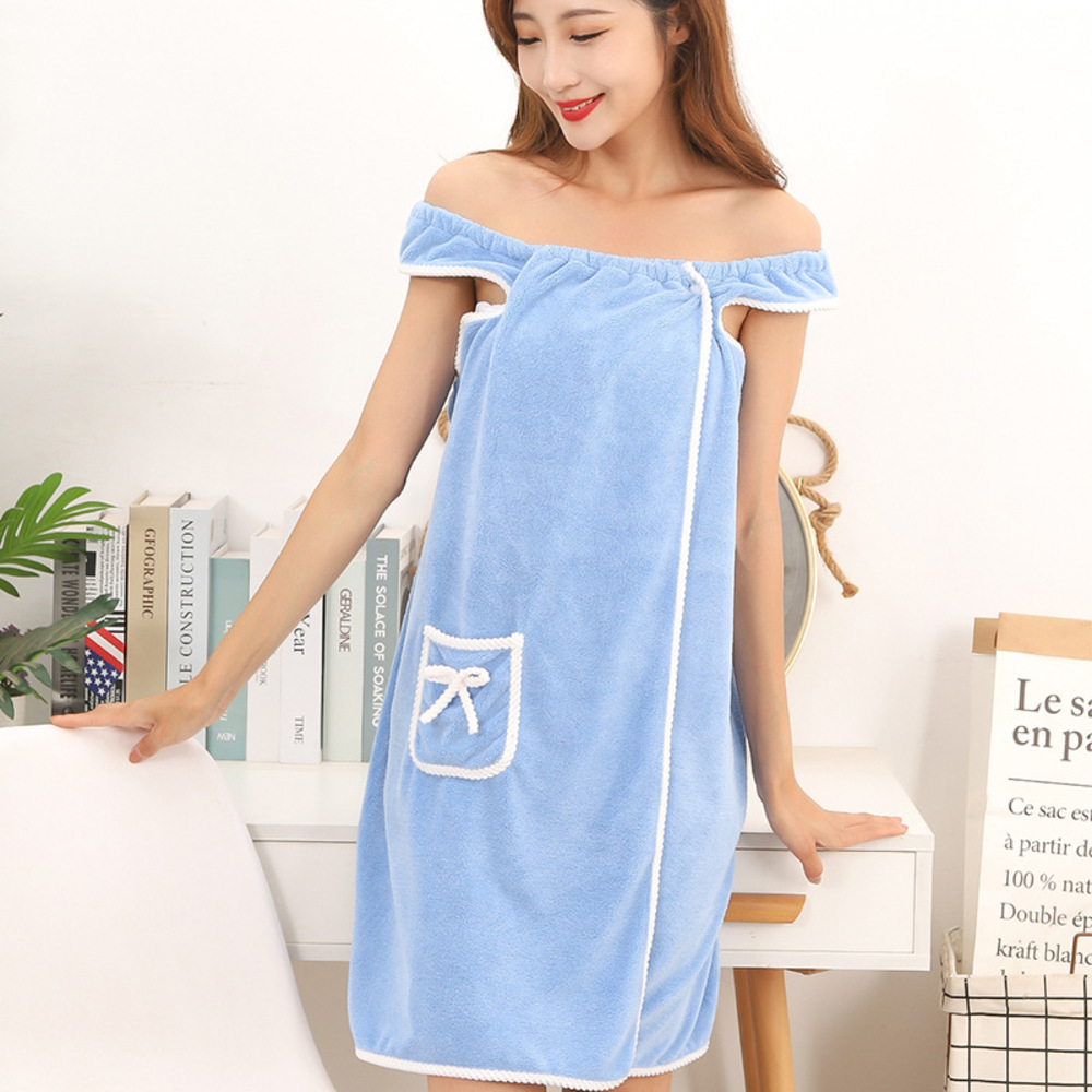 ラップタオル 通販ラップタオル 大人用 着るタオル 巻きタオル 湯上りタオル 80cm バスタオル ワンピース バススカート 前開き 吸水 速乾  ラップタオル | ブランド登録なし | 02