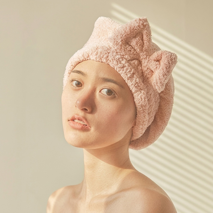 タオルキャップ 大人 子供 通販 ヘアドライキャップ ヘアバンド ヘアドライタオル 吸水 ヘアキャップ 帽子タイプ かわいい リボン タオルキャップ | BACKYARD FAMILY | 15