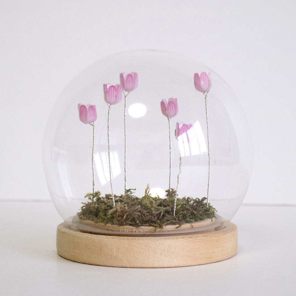 Lumo ガラスドーム フラワー 通販 チューリップ ガラスボールS LED