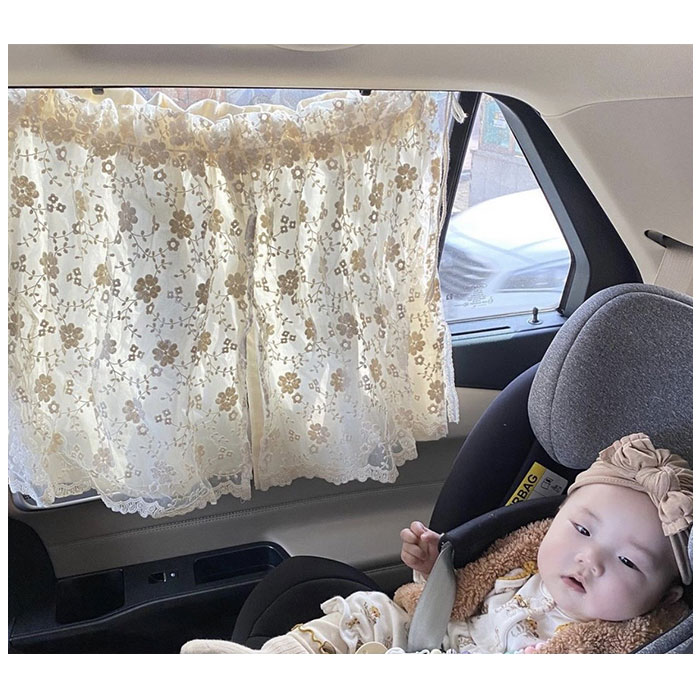 車 カーテン 赤ちゃん 通販 車用カーテン 日よけカーテン サンシェード 車カーテン 日よけ 車内 後部座席 車用 窓 サイド 刺繍 花 目隠し 子供 子ども 車 |  | 03