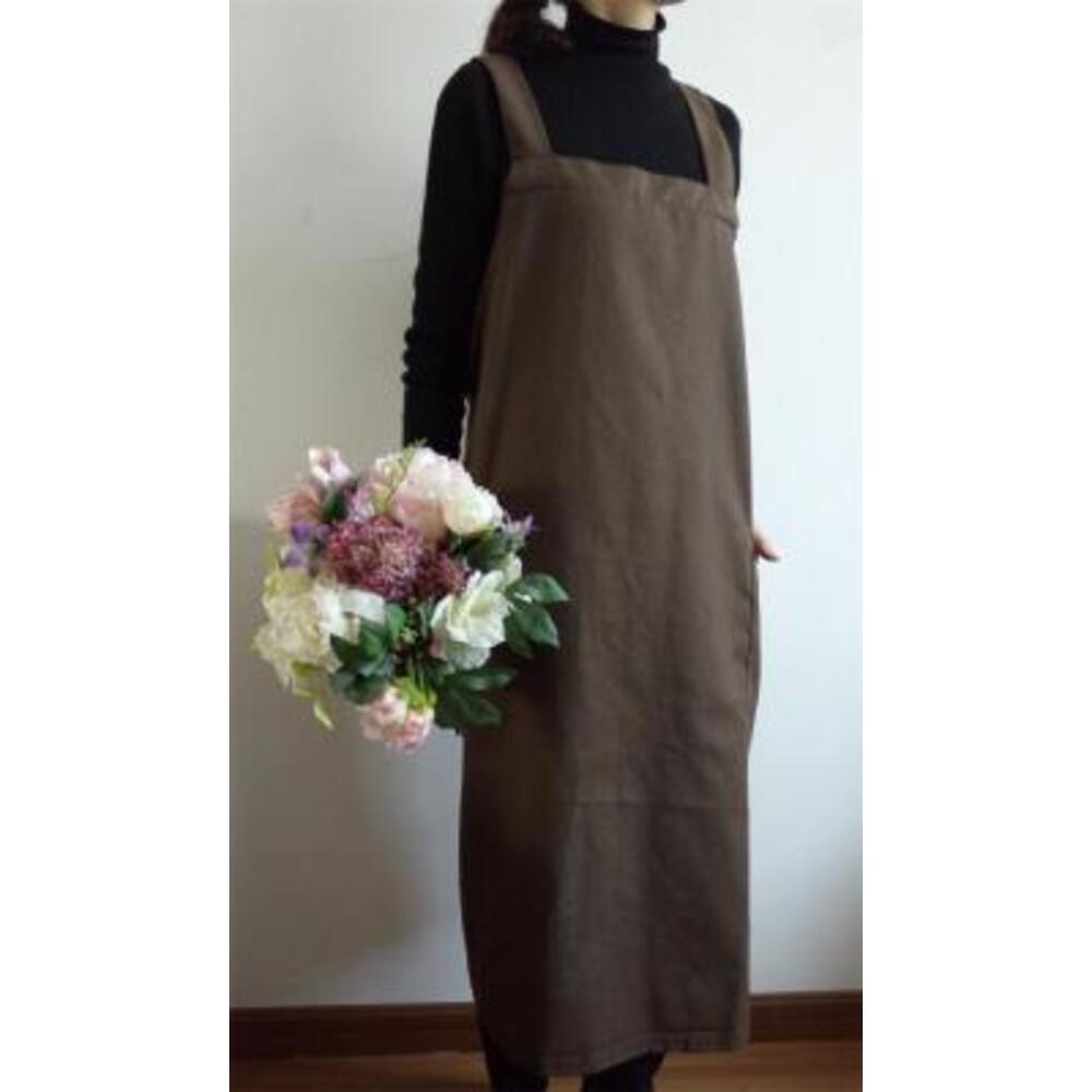 エプロン かぶるだけ チュニック 通販 おしゃれ ロングエプロン ワークエプロン カフェエプロン 保育士 ロング丈 メンズ レディース ワンピース エプロン | ブランド登録なし | 01