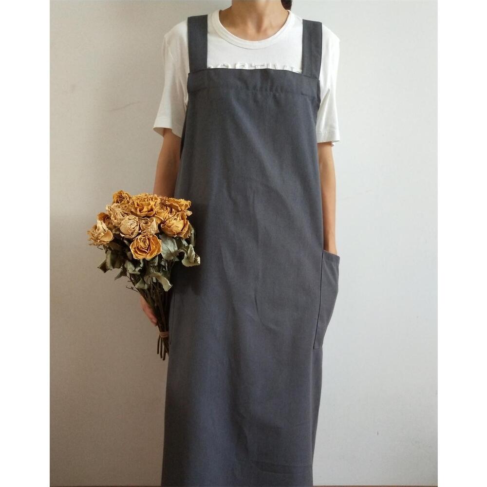 エプロン かぶるだけ チュニック 通販 おしゃれ ロングエプロン ワークエプロン カフェエプロン 保育士 ロング丈 メンズ レディース ワンピース エプロン | ブランド登録なし | 05