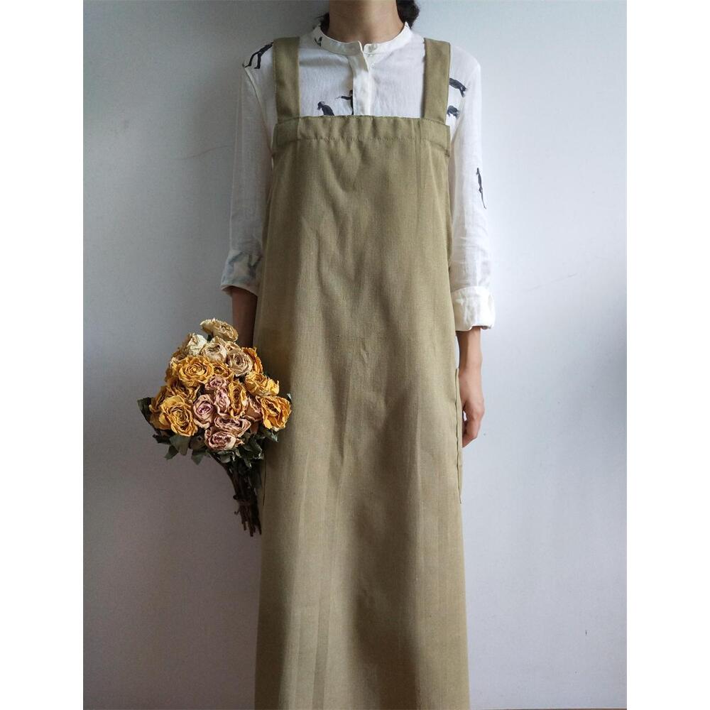 エプロン かぶるだけ チュニック 通販 おしゃれ ロングエプロン ワークエプロン カフェエプロン 保育士 ロング丈 メンズ レディース ワンピース エプロン | ブランド登録なし | 03