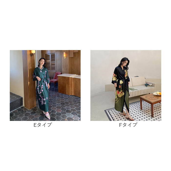 バスローブ レディース シルクタッチ 通販 ガウン ナイトウェア ルームウェア 部屋着 薄手 サテン お風呂あがり お風呂上がり ナイトガウン ロング バスローブ |  | 10