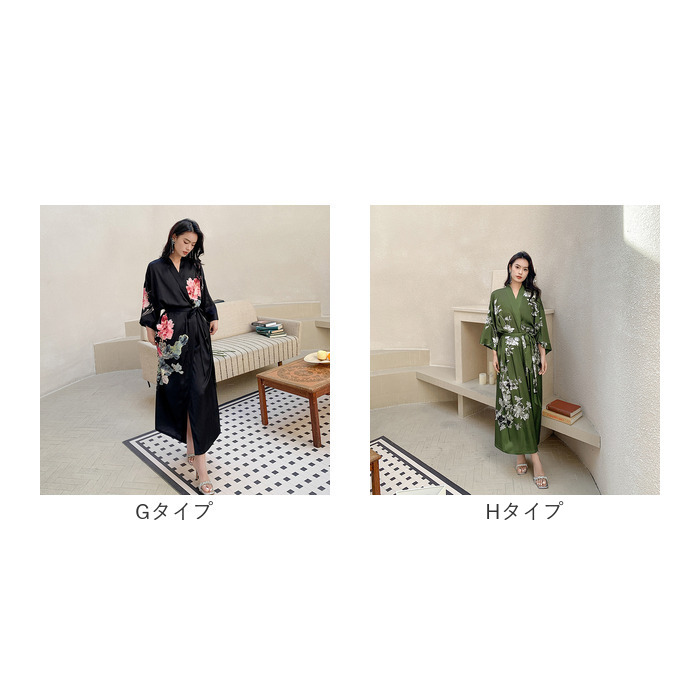 バスローブ レディース シルクタッチ 通販 ガウン ナイトウェア ルームウェア 部屋着 薄手 サテン お風呂あがり お風呂上がり ナイトガウン ロング バスローブ |  | 11