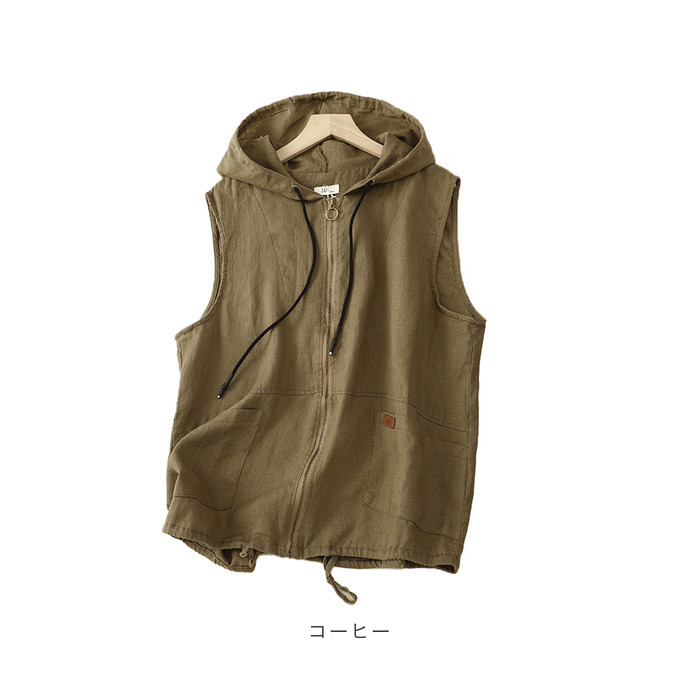 ベスト 通販ベスト レディース 前開き パーカー ベスト カットソーベスト 重ね着 レイヤード ジップアップ ノースリーブ ファスナー アウター 体型カバー ベスト | ブランド登録なし | 15