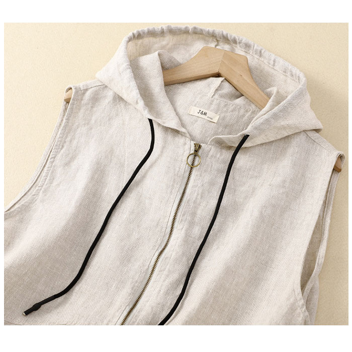 ベスト 通販ベスト レディース 前開き パーカー ベスト カットソーベスト 重ね着 レイヤード ジップアップ ノースリーブ ファスナー アウター 体型カバー ベスト | ブランド登録なし | 06