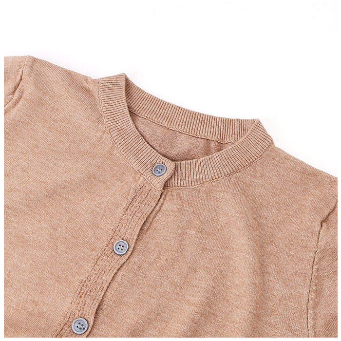 カーディガン ショート 通販 羽織り 羽織 長袖 ショート丈 ラウンドネック ウール ボタン クルーネック シンプル 上品 レディース 婦人服 アウター カーディガン |  | 06