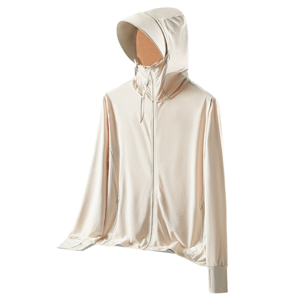 パーカー 長袖 ラッシュガード レディース 通販 ファスナー アウター メッシュ 通気性 冷感素材 紫外線対策 指穴 つば サンバイザー 体型カバー 薄手 パーカー | BACKYARD FAMILY | 07