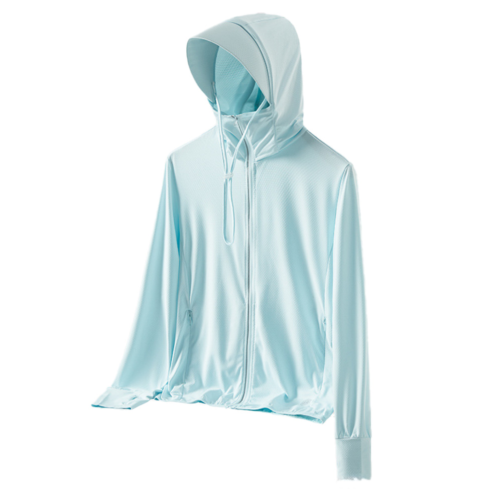 パーカー 長袖 ラッシュガード レディース 通販 ファスナー アウター メッシュ 通気性 冷感素材 紫外線対策 指穴 つば サンバイザー 体型カバー 薄手 パーカー | BACKYARD FAMILY | 06