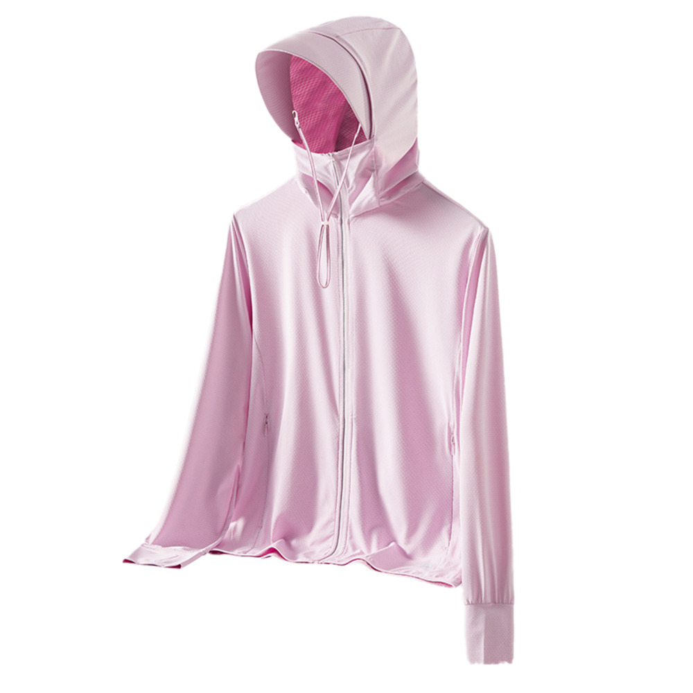 パーカー 長袖 ラッシュガード レディース 通販 ファスナー アウター メッシュ 通気性 冷感素材 紫外線対策 指穴 つば サンバイザー 体型カバー 薄手 パーカー | BACKYARD FAMILY | 04