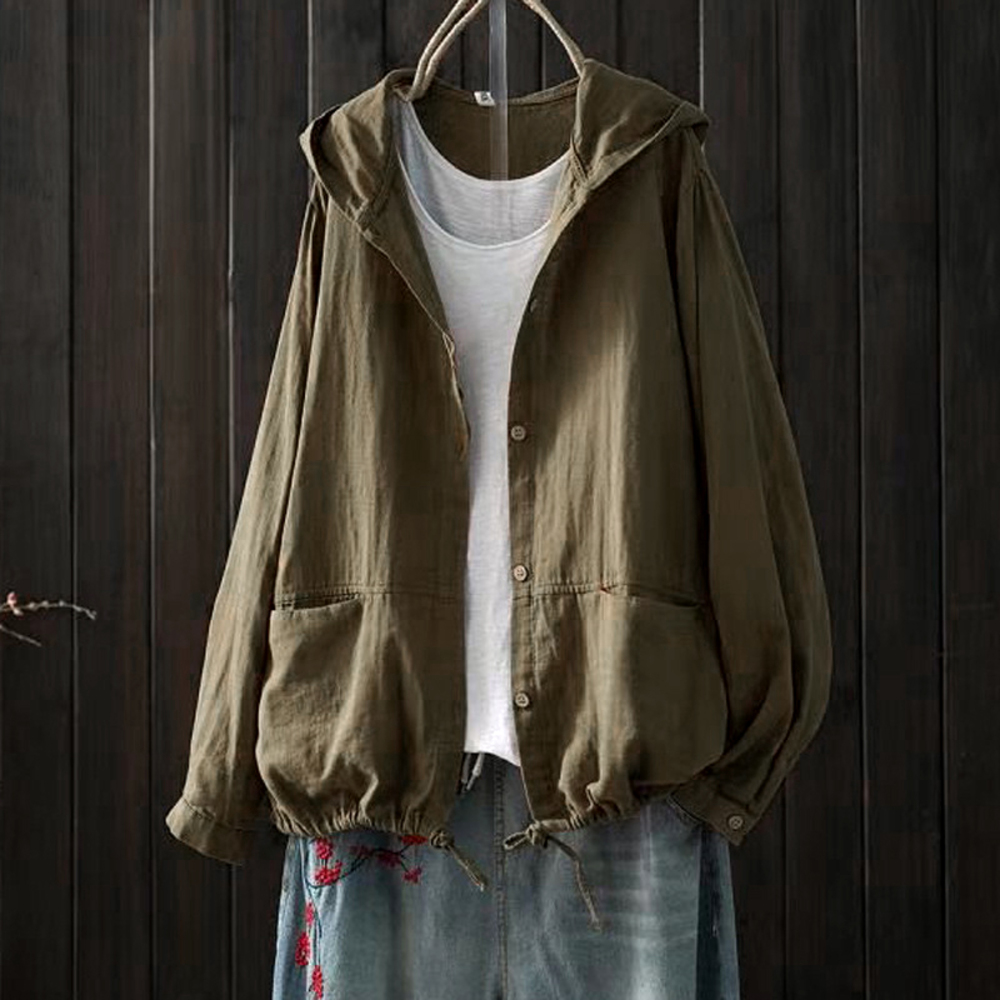 パーカー レディース フード付き 通販 上着 アウター ジャケット 無地 薄手 ダブルガーゼ ガーゼ トップス ゆったり ジャンパー 綿 ブルゾン 羽織 長袖 パーカー | BACKYARD FAMILY | 04