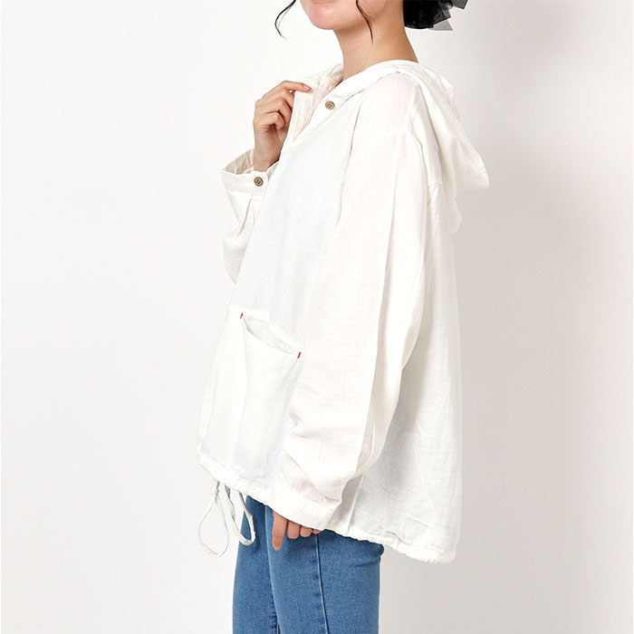 パーカー レディース フード付き 通販 上着 アウター ジャケット 無地 薄手 ダブルガーゼ ガーゼ トップス ゆったり ジャンパー 綿 ブルゾン 羽織 長袖 パーカー |  | 02