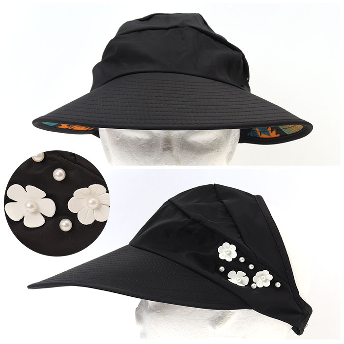 サンバイザー レディース つば広 通販 日よけ帽子 サマーハット ハット ツバ広 折りたたみ 折り畳み UV対策 UVカット 日焼け対策 紫外線対策 サンバイザー | ブランド登録なし | 11