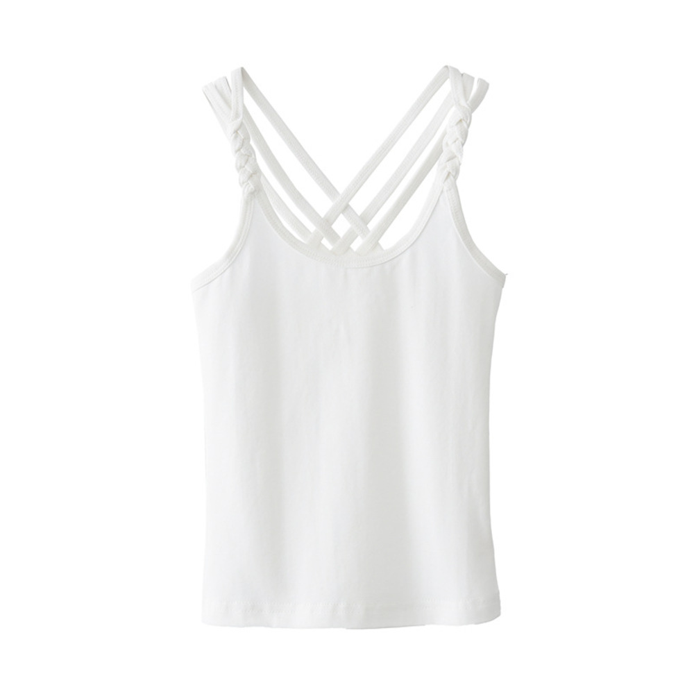 キャミソール タンクトップ 女の子 通販 インナー キャミ 肌着 下着 パジャマ 部屋着 インナーウェア バッククロス 無地 子供服 子ども服 女児 キャミソール | BACKYARD FAMILY | 01
